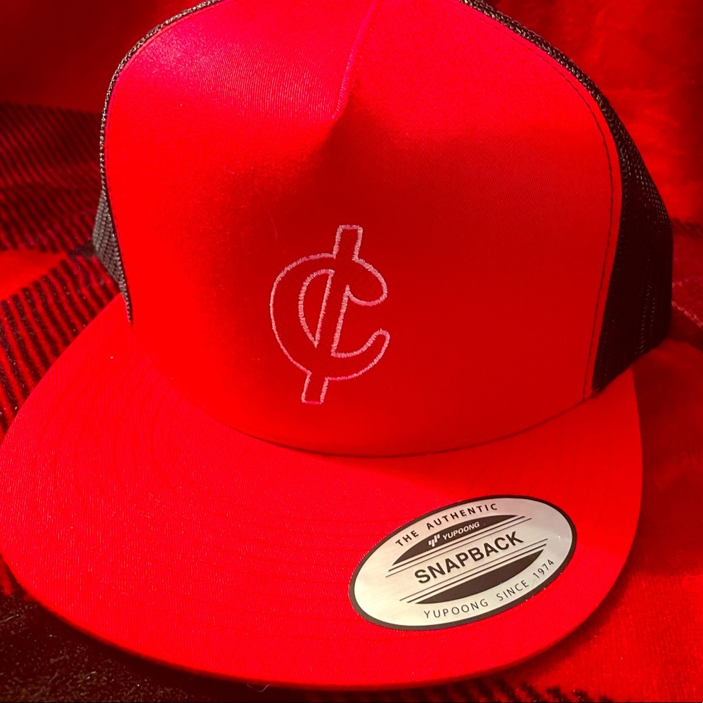 The authentic SnapBack cent red hat